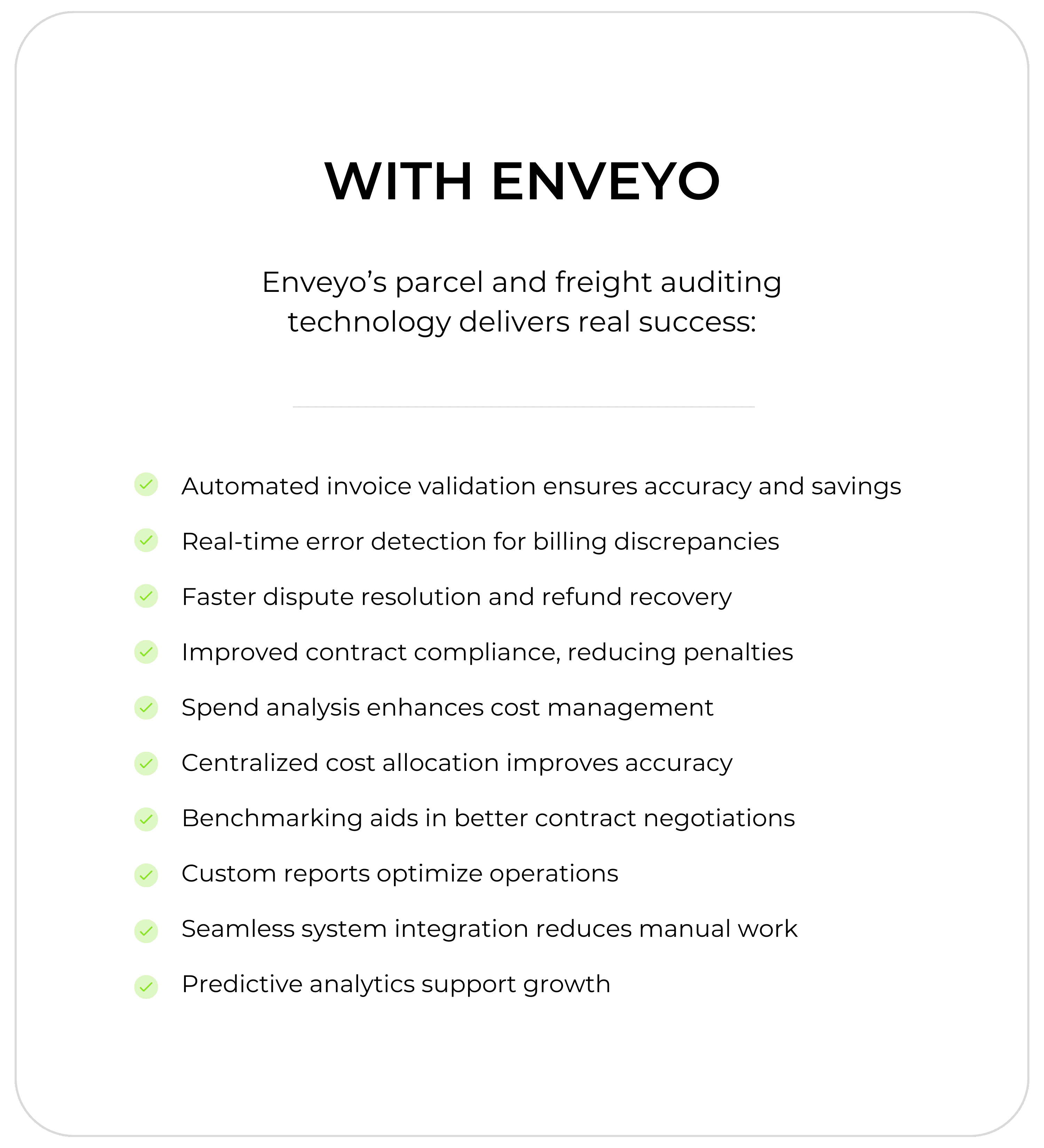 After Freight Auditing With Enveyo