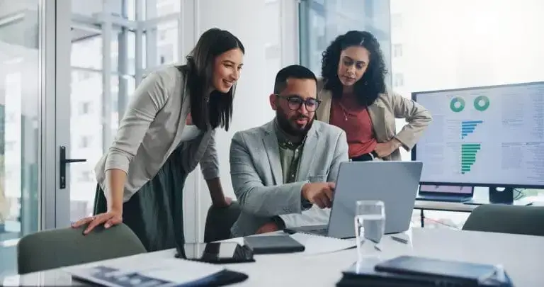 Teamwork, meeting and ideas for solution or decision for business, workplace or company