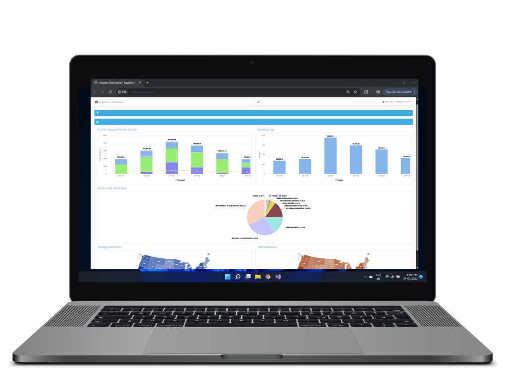 Enveyo Logistics Insights on Laptop