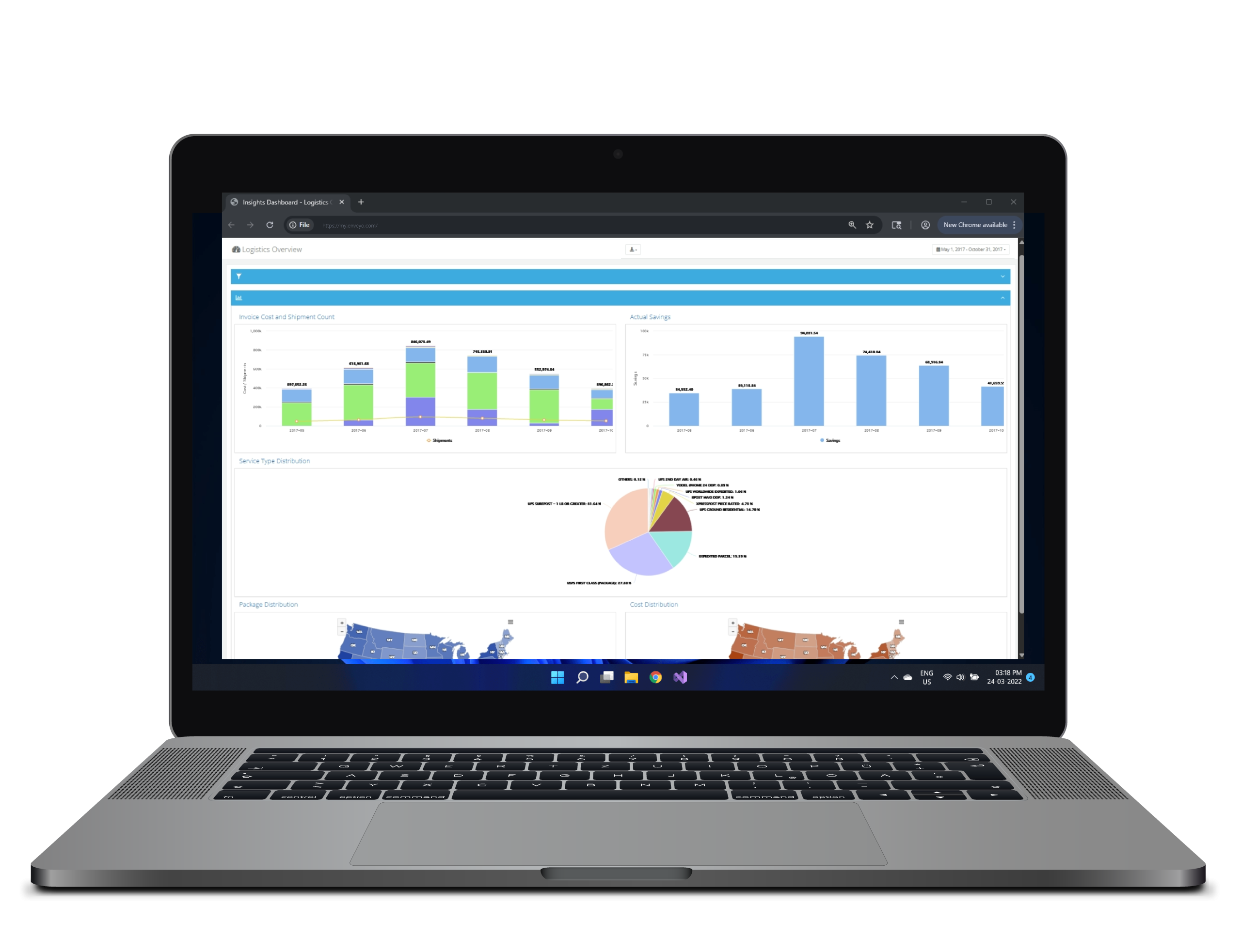 Enveyo Logistics Insights on Laptop